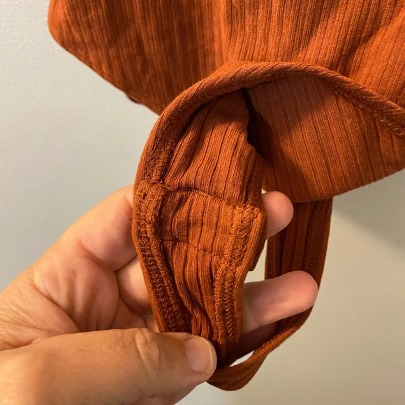 Free People speed dial body suit in rust / orange. NWOT. Size XS. - Picture 6 of 8